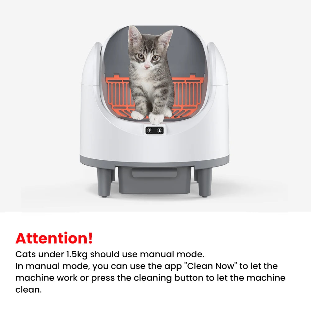 Self-Cleaning Cat Litter Box Easy to Clean Smart Cat Toilet with Cat Litter Mat Automatic Cat Litter Box By WIFI Control