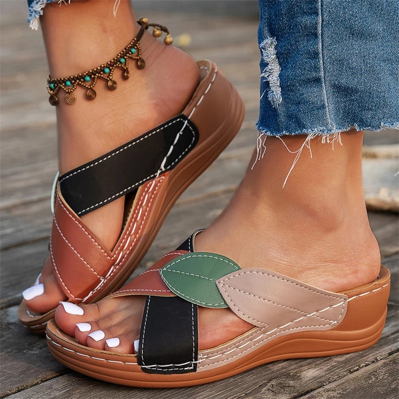 Summer Sandals Women Shoes Wedge Ladies Shoes Huaraches Women's Sandals Slide Casual Retro Zapatos De Mujer Female Footwear