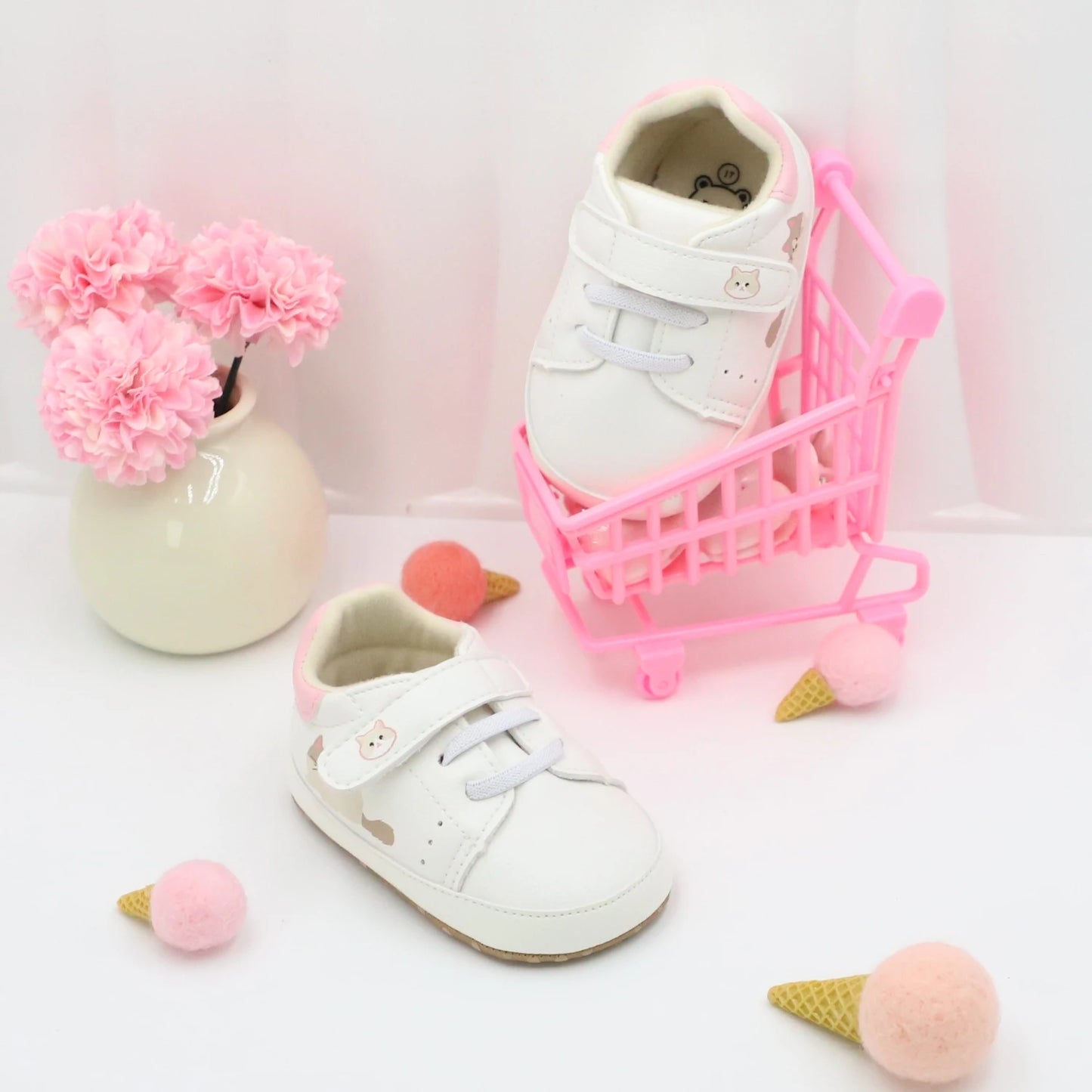 Baby Toddler Shoes, Cute Ragdoll Cat Design Baby Sneakers, Lightweight and Non-Slip, Suitable for Daily Wear & Vacation, All Year Round