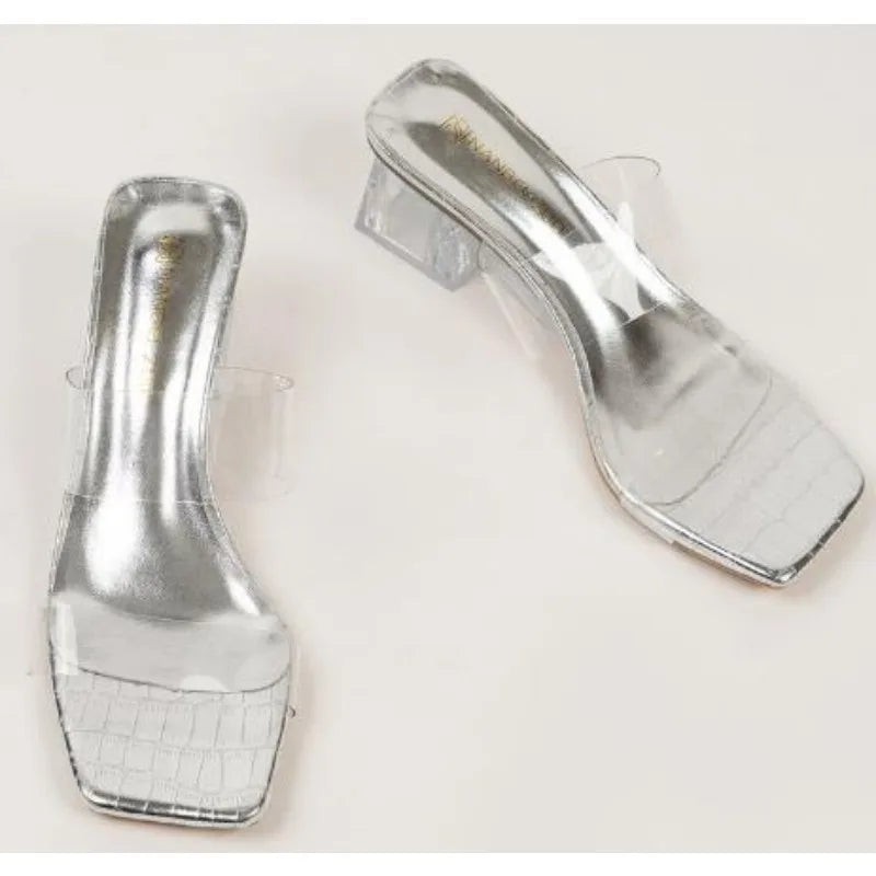Plus Size 35-43 women's Shoes Summer Concise Slippers Square Toe Shallow Slippers High Quality Luxury Slippers