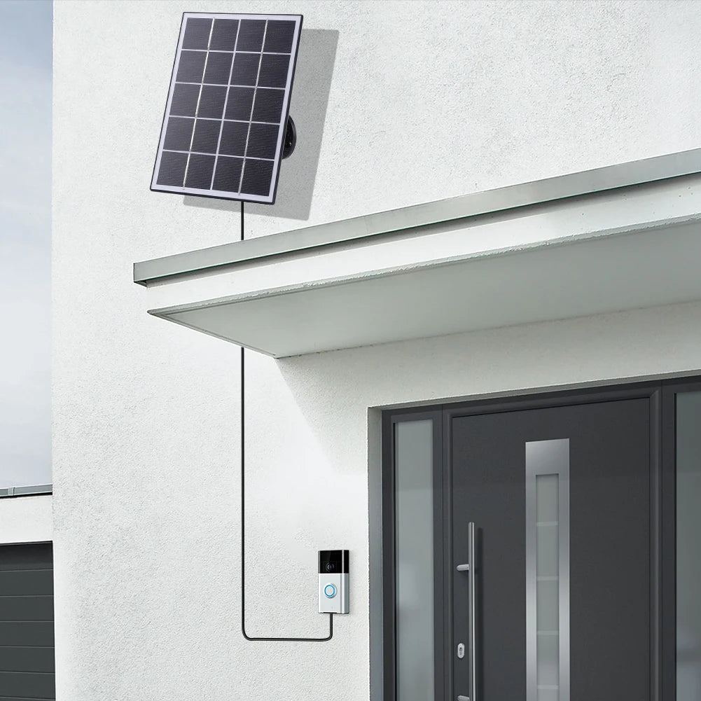 4W Solar Charger IP65 Waterproof Solar Panel Charger 9.8Ft Charging Cable Solar Panel Kit for Ring Video Doorbell 4/3/3 Plus/2
