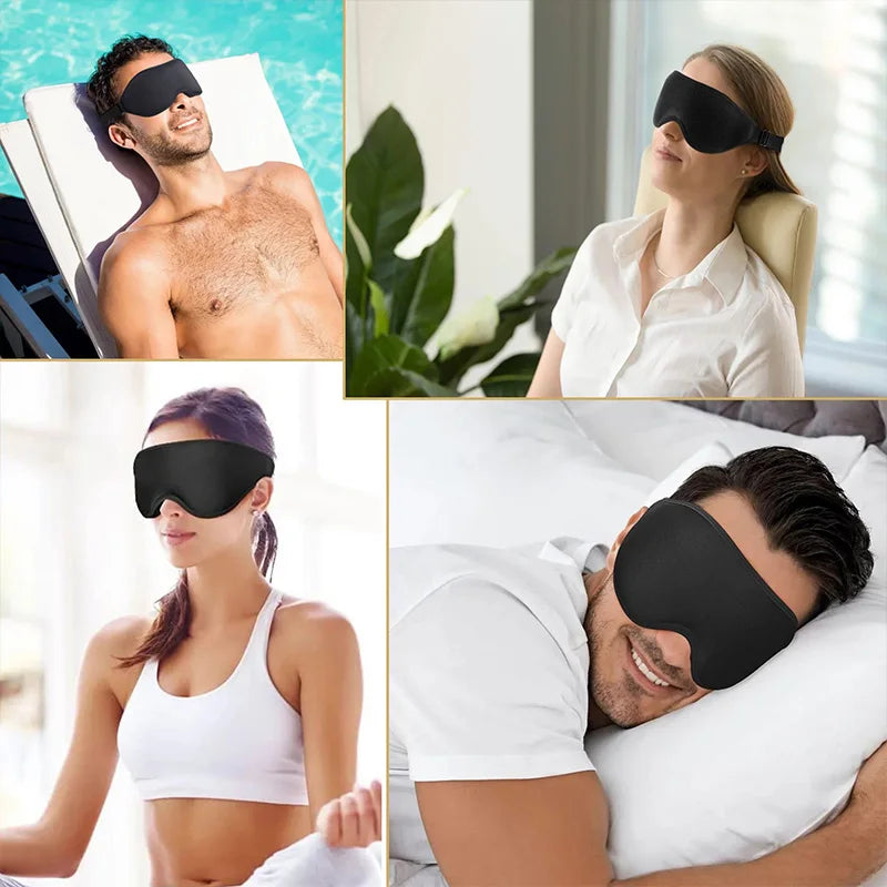 3D Eye Mask Adjustable Suitable for Men and Women with No Pressure on the Eyes Breathable and Light Blocking Eye Mask Black - Merit Sell