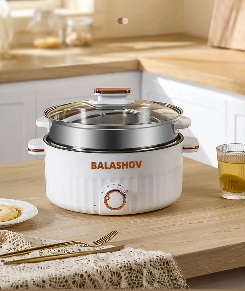 Portable Electric Multifunctional Cooker Household Double Layer Hot Pot Mini Non-stick Cookware for Kitchen and Home Appliance - Merit Sell