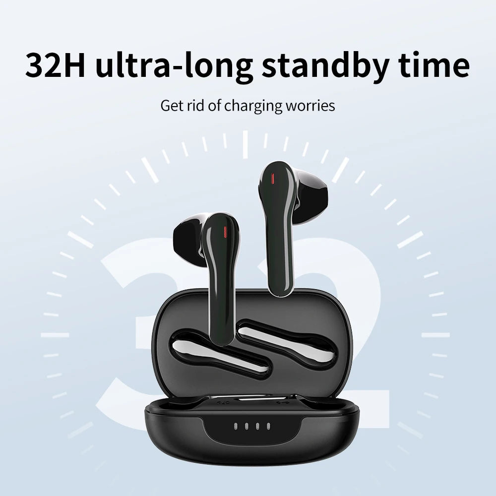 Tribit FlyBuds C2 Wireless Bluetooth Earphones 4 Mics Call Noise Canceling Crystal-Clear Calls Earbuds 32H Playtime Headphones