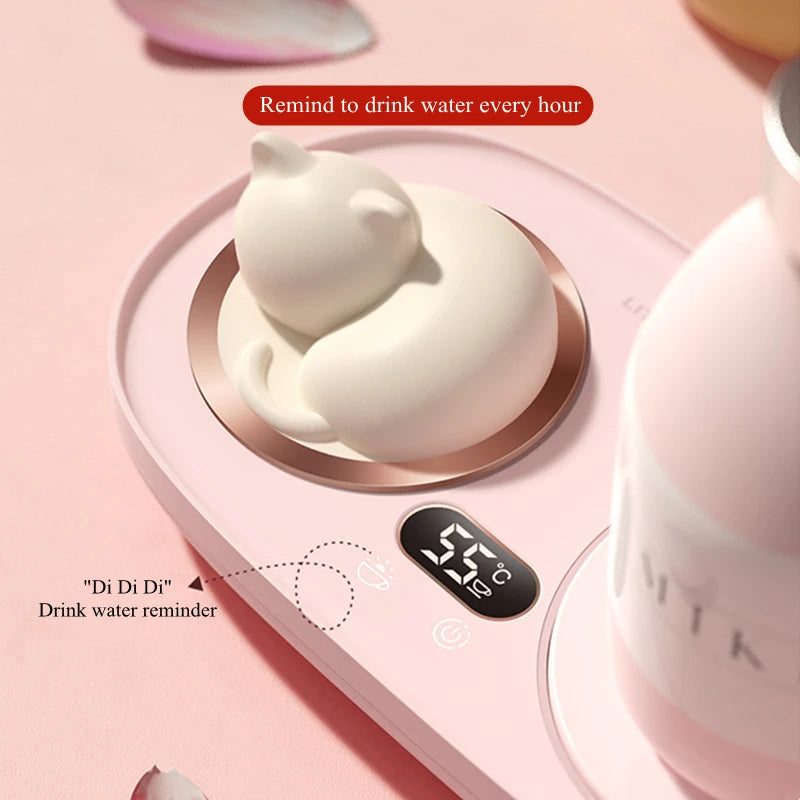 Electric Cup Heater 3 Gear Temperature Mug Warmer Coffee Milk Water Heating Cup Coaster Mat with Night Light Cup Heater