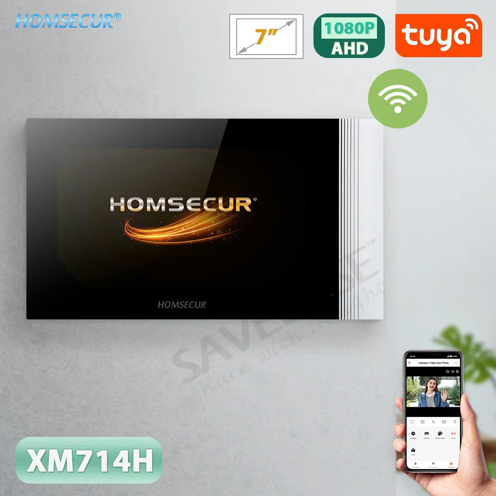 Tuya WiFi Intercom Monitor 7"/10" Touch Screen 4 Wire Motion Detection for HOMSECUR HD 1080P Video Doorphone Smart Home Security
