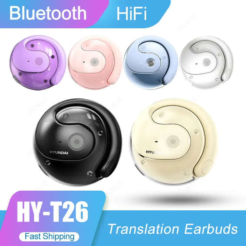 Language Translator Headphones Bluetooth-Compatible 5.4 Ear Hanging Headphone Wireless Open-Ear Headphones for Professionals