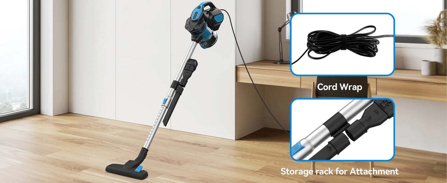 INSE I5 Corded Vacuum Cleaner with 600W Motor 18Kpa Powerful Stick Handheld Vaccum Cleaner for Home Pet Hair Hard Floor Cleaning