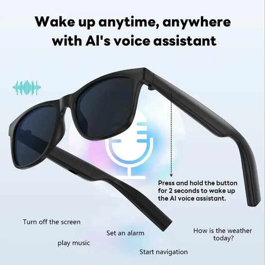 Lenovo 8KHD AI Smart Sunglasses NEW Touch Control Photo Recording Translator Voice Assistant Music Bluetooth Wireless Glasses - Merit Sell