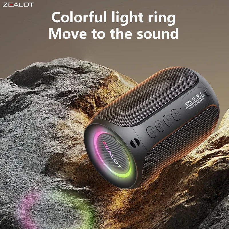 Zealot S32 Pro 15W Wireless Speakers, Featuring Wireless Connectivity,a 3600Mah Battery for 12 Hours of Loud Stereo Playtime.