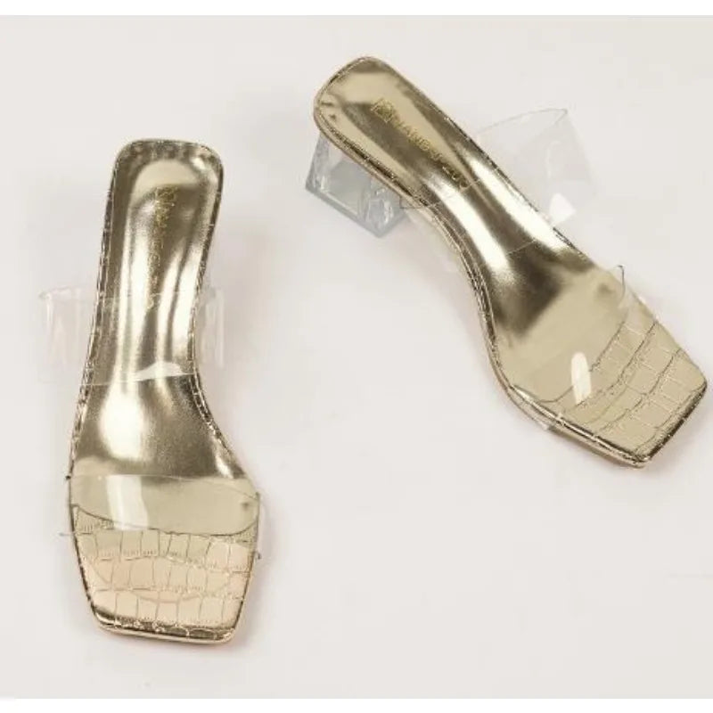 Plus Size 35-43 women's Shoes Summer Concise Slippers Square Toe Shallow Slippers High Quality Luxury Slippers
