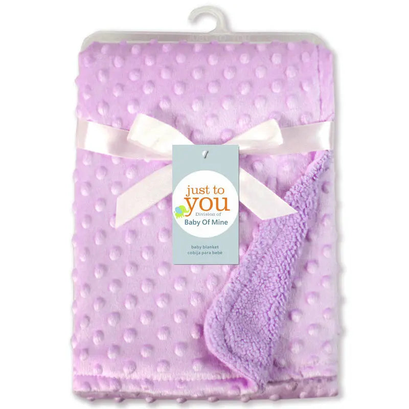 Baby Blanket Warm Double Layer Swaddle Wrap Newborn Thermal Soft Fleece Bath Towel Fluffy Baby Stroller Blanket Sleepsack 70*100