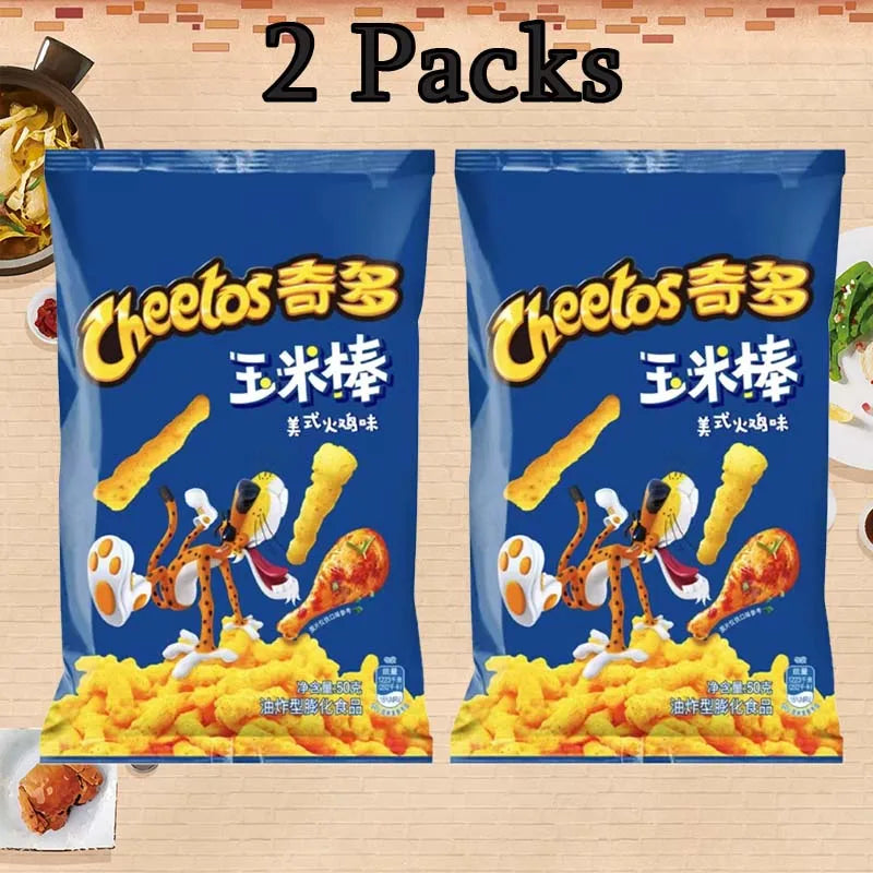 Cheetos Crunchy Corn Snacks 1.77oz(50g)*2 Packs Office Satisfying Snacks and Casual Snacks