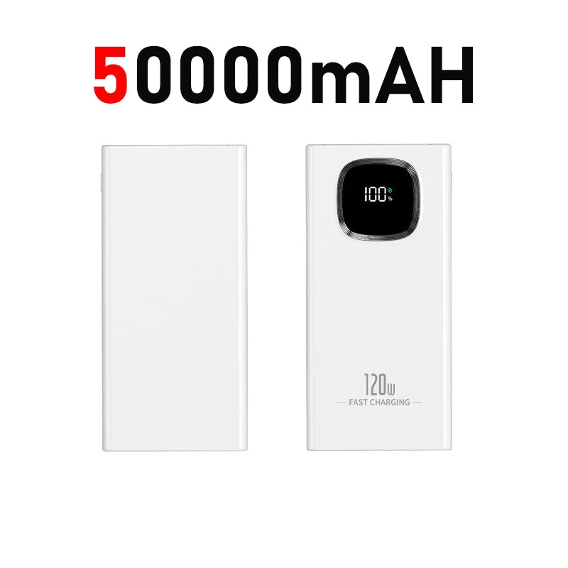 200000mah Power Bank 120w Fast Charging Portable Charger External Battery High Capacity Powerbank Digital Display