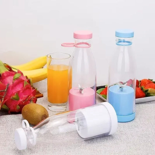 420ml Electric Juicer Mini Wine Bottle Blender Fruit Mixers 6 Blades Charging Juicer Cup Small Household Portable Juicer Blender