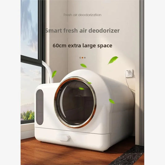 Smart Fresh Air Cat Litter Box,Automatic Deodorization Oversized,Drawer-type Fully Enclosed Cat Toilet,Cat Fecal Basin Deodorant - Merit Sell