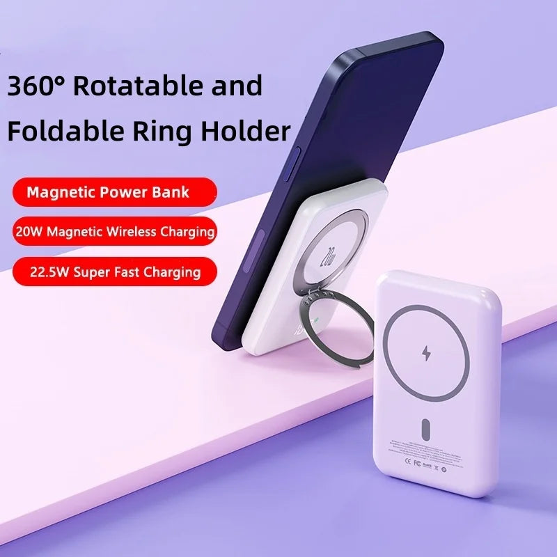5000mAh Magsafe Power Bank 20W Magnetic Wireless Charger Powerbank for iPhone 15 Xiaomi Mi Samsung Fast Charging Spare Battery