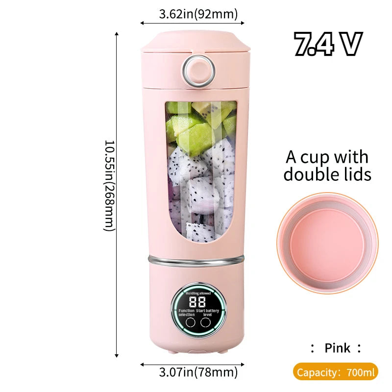 New Portable Juice Maker Blender for Shakes Smoothies 700ML Multiple Colors 12-Blades Fast Mixing 2 In 1 Blender Bottle Juicer - Merit Sell