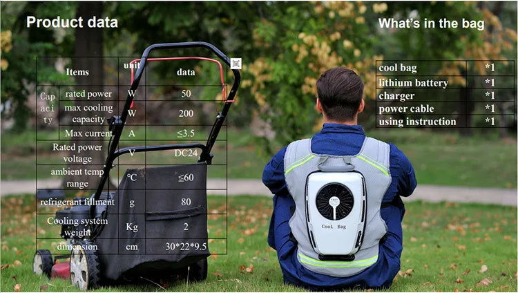 Men Summer Cooling Clothing Air Conditioning Vest Rechargeable Batterie Suitable For Fndoor And Outdoor High Temperature Work