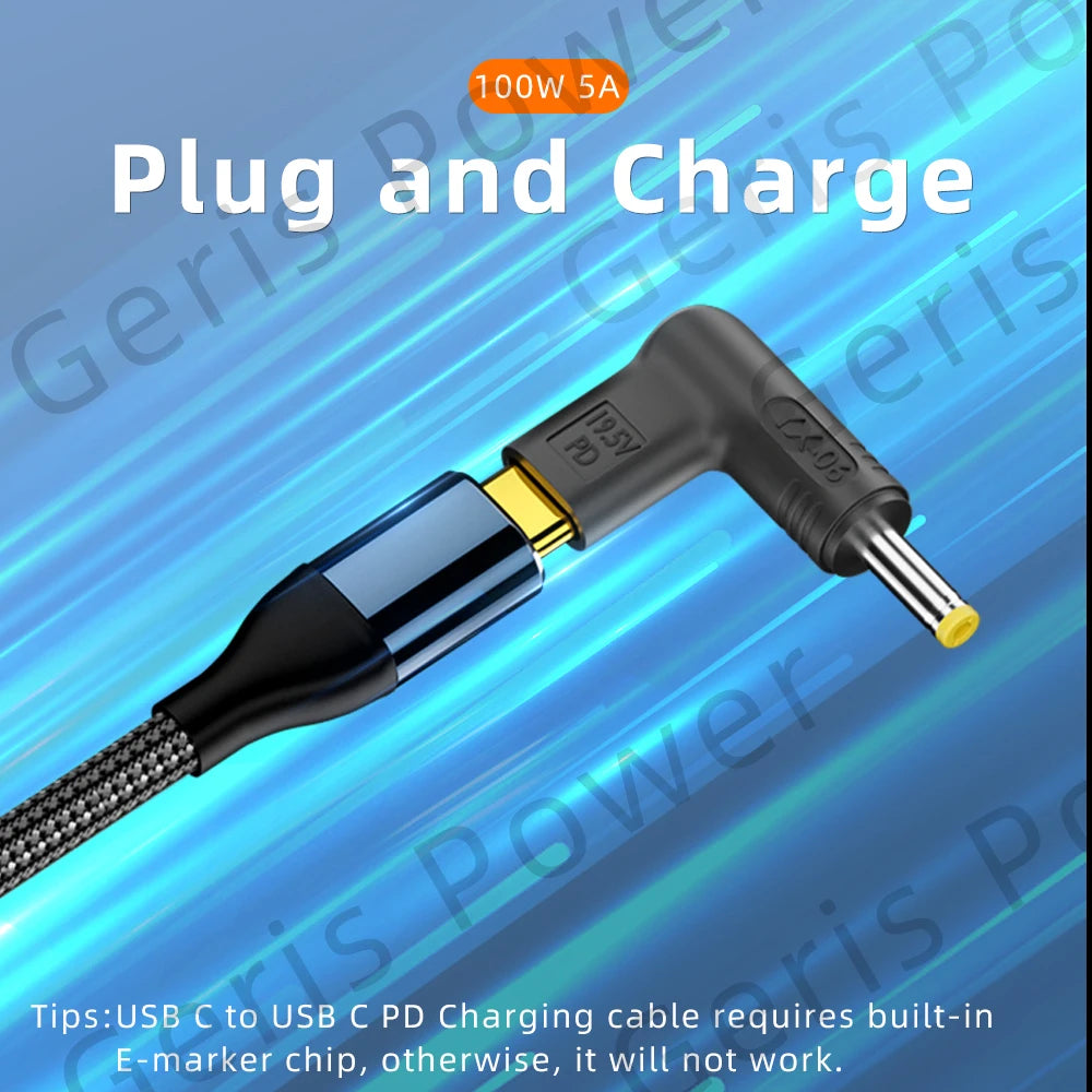 100W USB Type C PD Laptop Power Bank to Laptop Charger Converter for Asus Lenovo Hp Dell Samsung Dc Power Adapter Connector