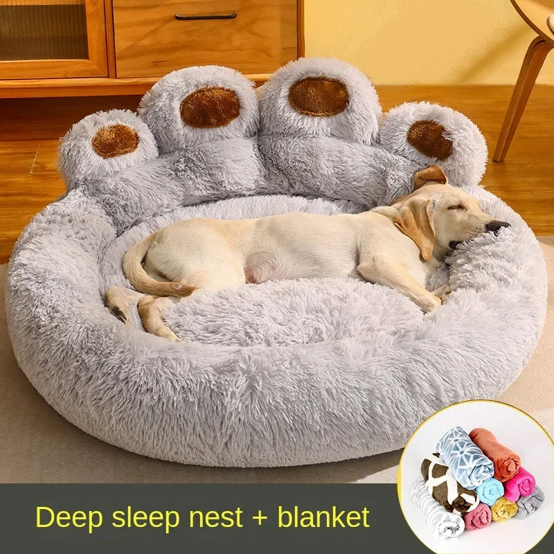 Plush Kennel Dog Mat Warm Winter Sleeping Pad for Large Dogs Dog Crate Pad for Deep Sleeping, Pet Supplies Winter Pet Nest