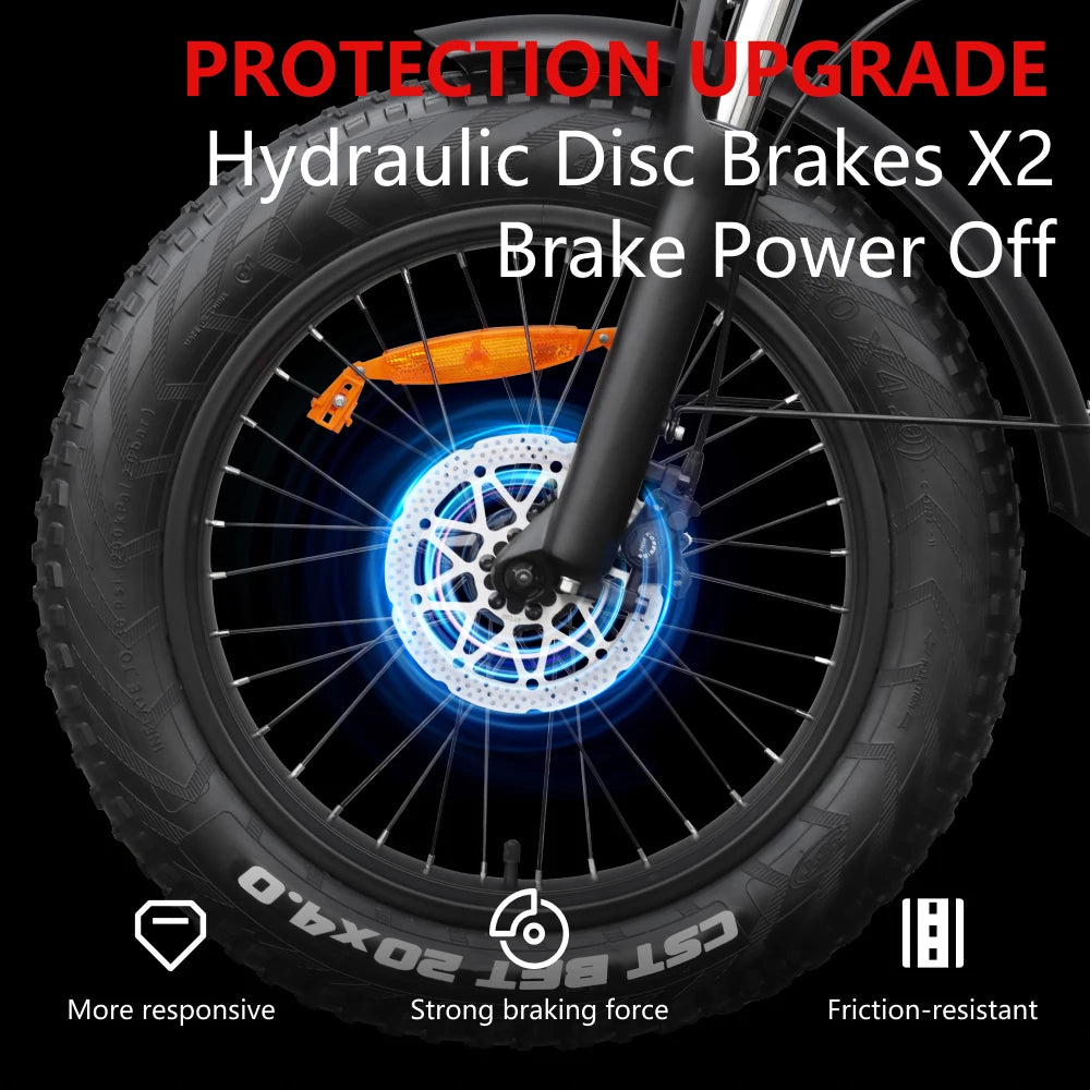 HX Q3 2000W Adult Electric Bicycle 48V 20AH E Bike Removable Battery Foldable Ebike 20 inch fat tire Electric Bike
