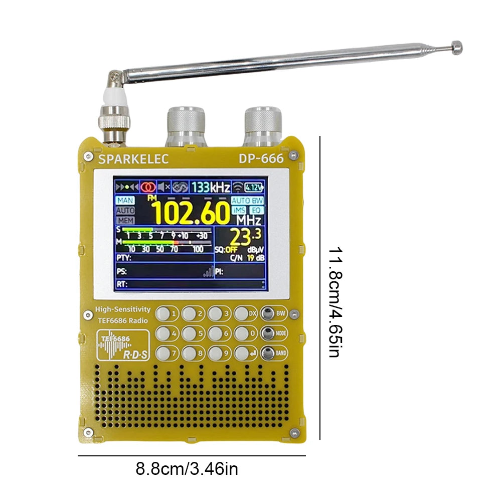 DP-666 TEF6686 Radio High Sensitivity Full Band FM AM LW MW SW Shortwave ESP32 RDS 2.8inch IPS Touch LCD Screen DSP Radio