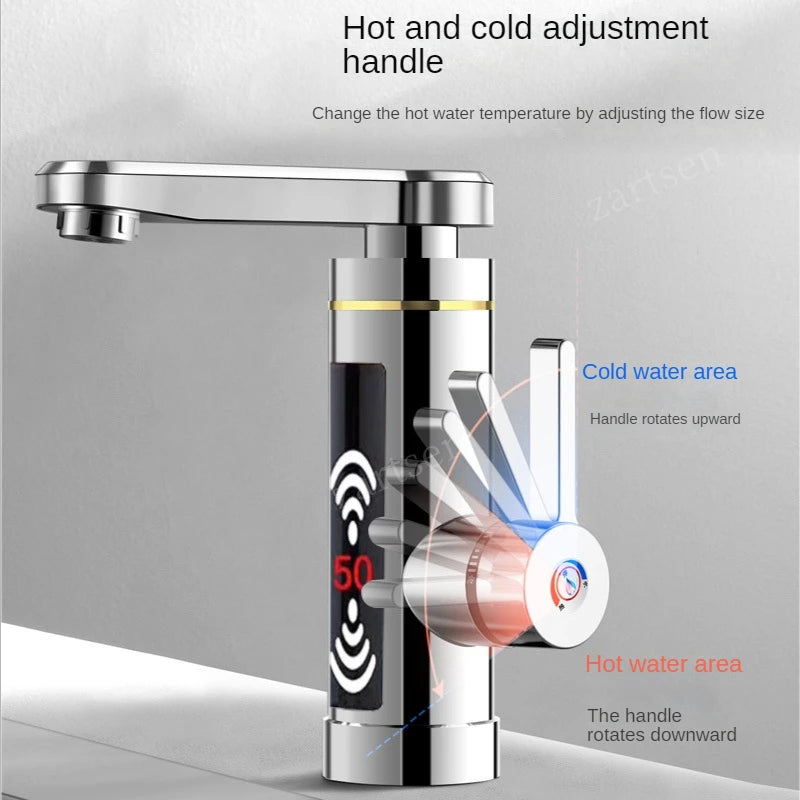Instant Hot Water Heater Tap Fast Instantaneous Thermostat for Water Heater 3000w Electrical Faucet Temperature Display