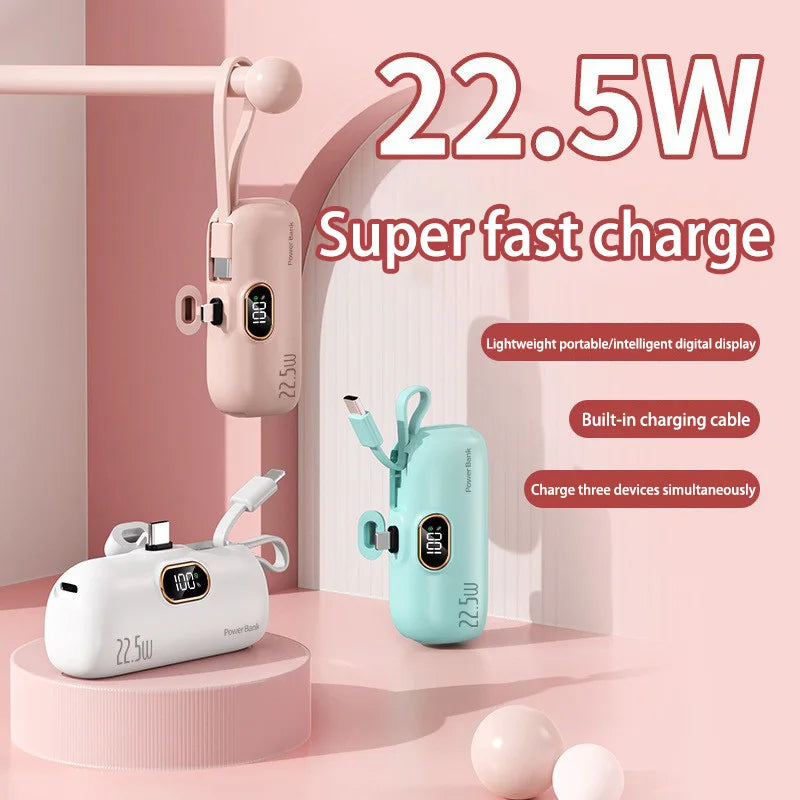 OnePlus 30000mAh Mini Portable Power Bank Capsule Mobile Power Supply Emergency External Battery Fast Charger Type-c For iPhone