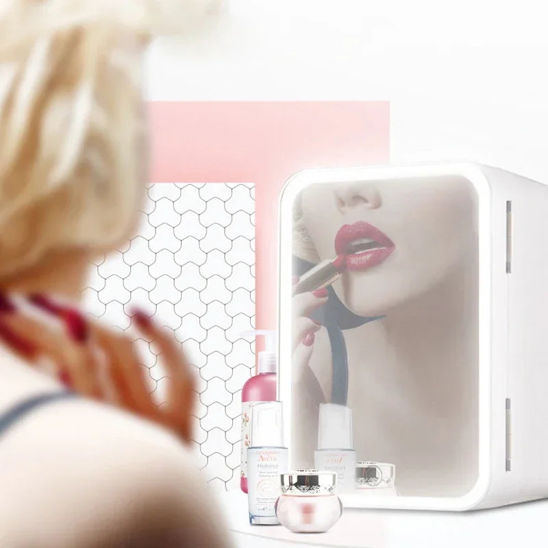 8L Mini Electric Refrigerator 12V 110V 220V Portable Camping Cooler and Warmer Makeup Refrigerat for Car and Home Dual-use