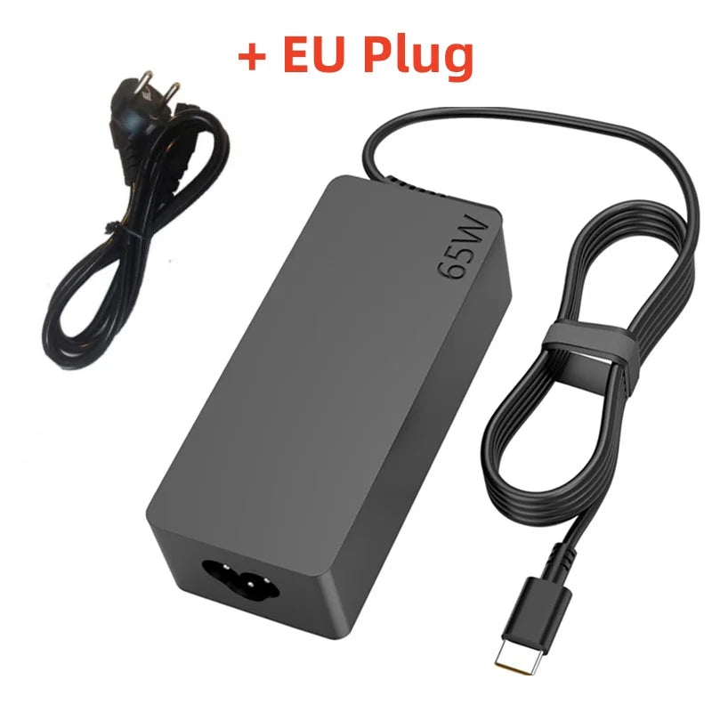 65W Type C 20V 3.25A USB C Laptop Power Adapter AC Charger For Lenovo Thinkpad X1 Carbon Yoga X270 X280 T580 P51 P52s E480 E470