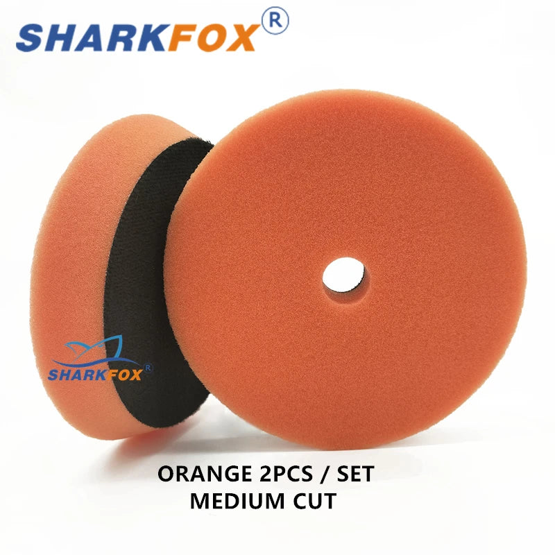 Sharkfox 3"(80mm)/5"(125mm)/6"(150mm) Buffing Polishing Sponge Pads Kit For Car Polisher Disc Buffer Foam Polish Pad - Merit Sell