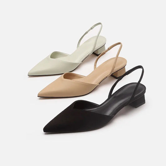Shoes for Women 2024 Brand Slip-on Women's High Heels Fashion Shallow Mouth Office and Career Sexy Slingbacks Closed Toe sandals - Merit Sell