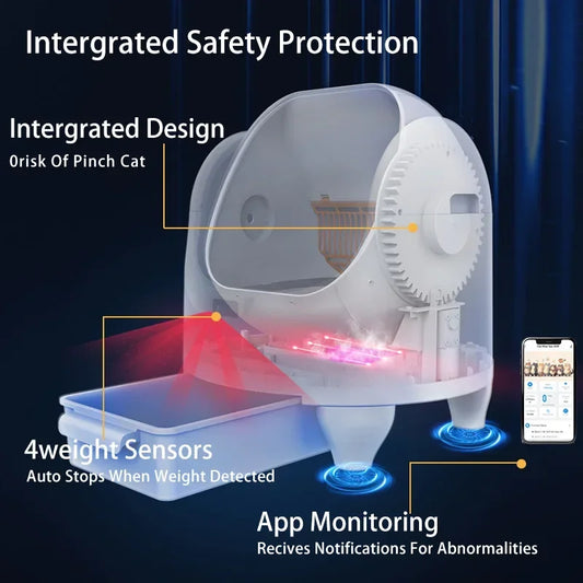 Smart Cat Litter Box With WIFI Control Automatic Self-Cleaning Semi Closed Cat Litter Box Easy to Clean Cat Toilet Pet Supplies - Merit Sell