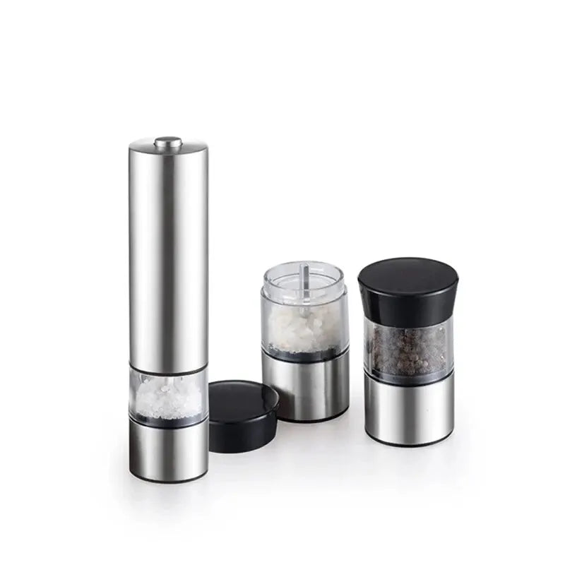 Stainless Steel Electric Pepper Grinder Spices Sea Salt Kitchen Outdoor Barbecue Seasoning Coarser Adjustment Cooking Tools - Merit Sell