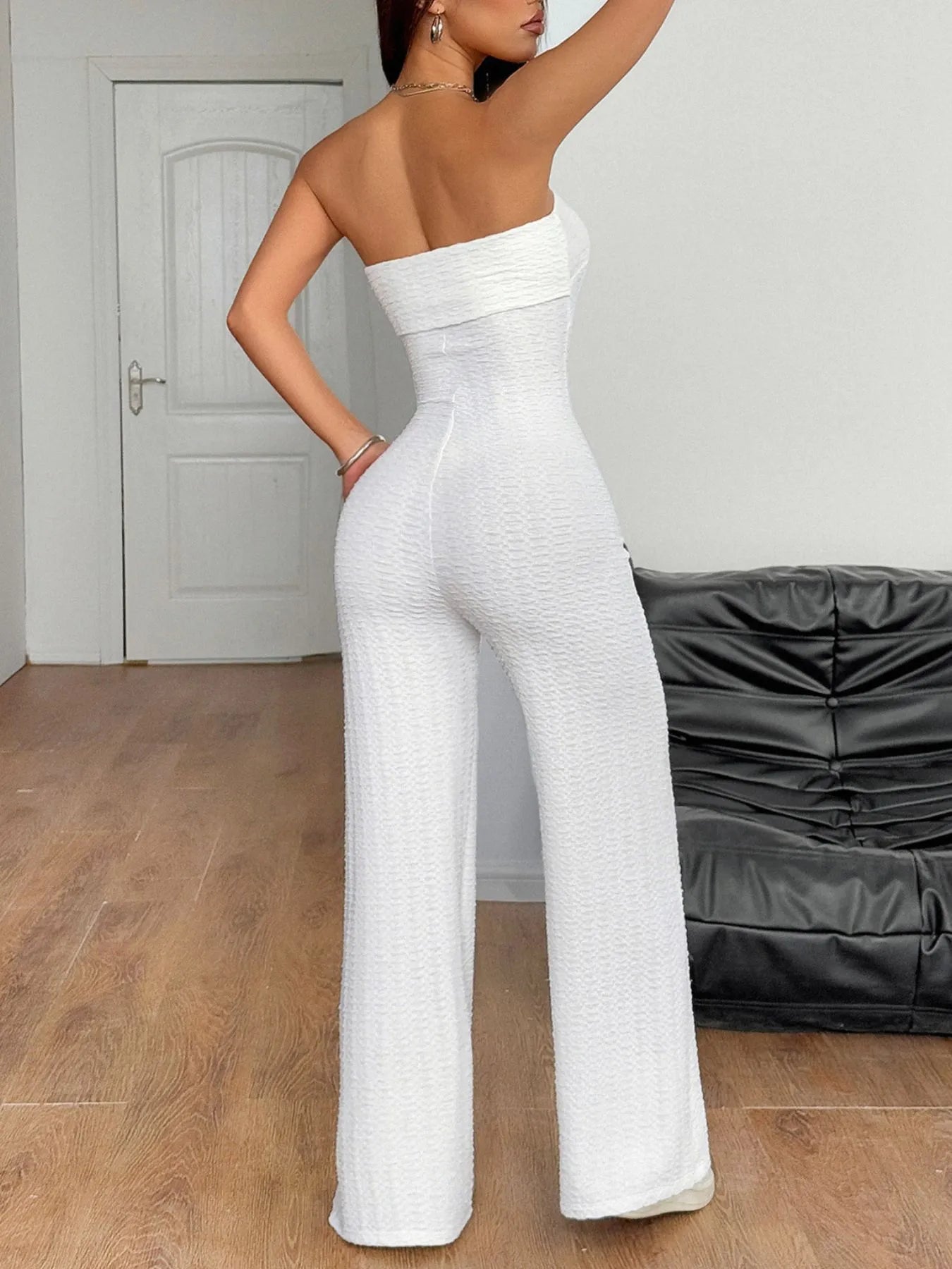 Sweetheart Neck Wide Leg Tube Jumpsuit - Merit Sell