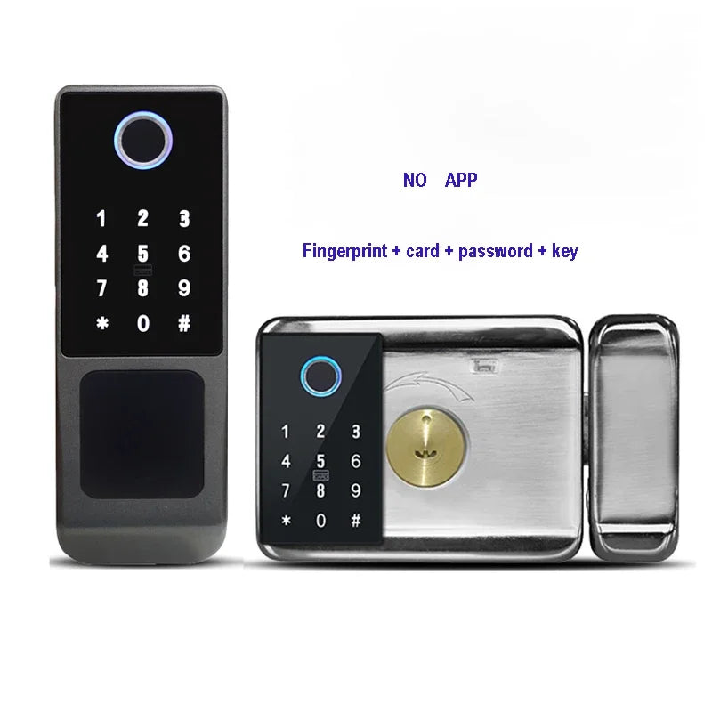 Tuya APP Smart Lock Outdoor Waterproof Wifi Double Sided Fingerprint Lock Password Card Digital Electronic Dooor Lock For Garden