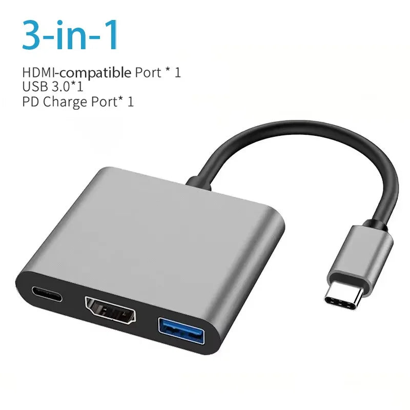USB C HUB Type C Splitter Thunderbolt 3 Docking Station Laptop Adapter With For Macbook Air M1 iPad Pro - Merit Sell