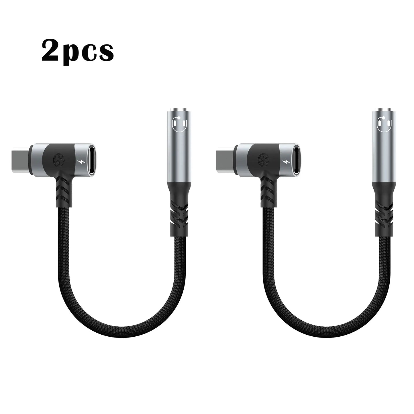 USB C to 3.5mm earphones and charger adapter 2-in-1 C-type to Aux microphone jack, with PD 100W fast charging encryption dongle. - Merit Sell
