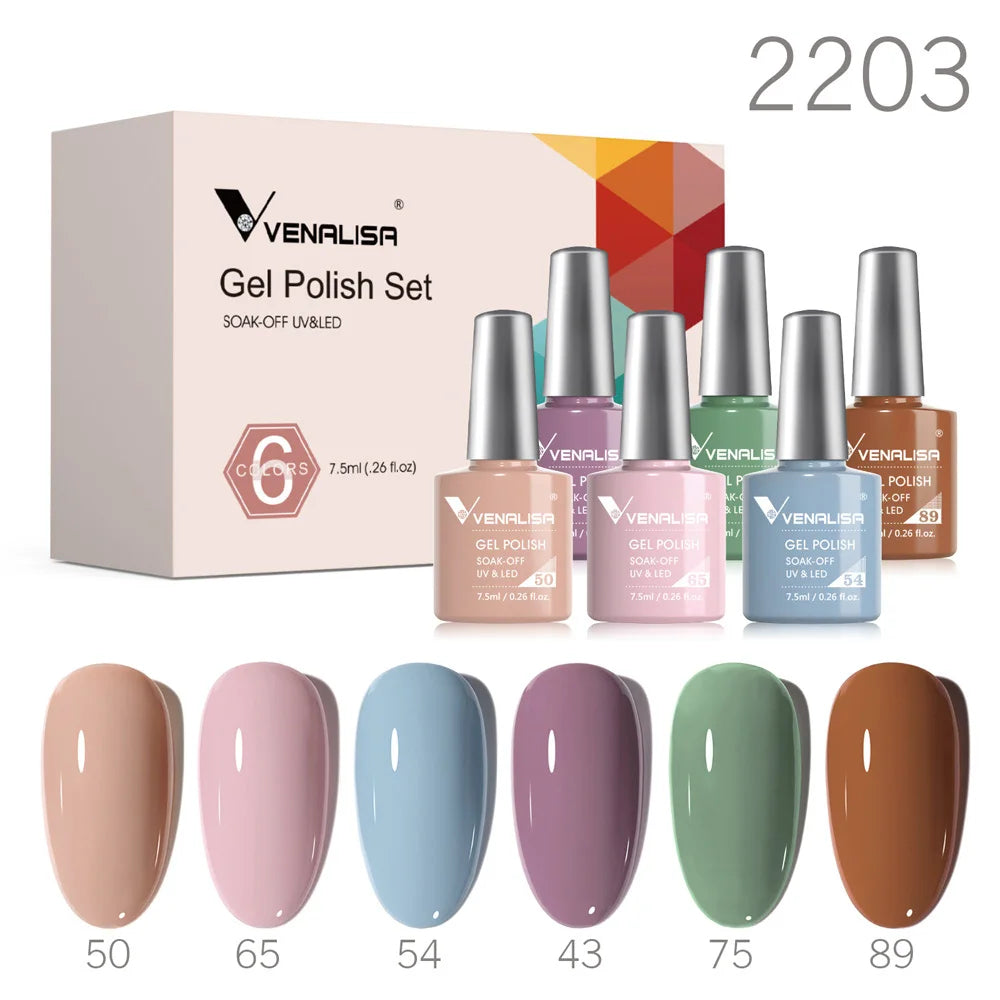 Venalisa Color Nail Gel Polish Kit Jelly Pink Semi-transparent HEMA FREE Self Leveling Nude Natural Pink Nail Manicure Set - Merit Sell