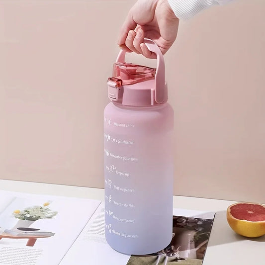 Water Bottle 2 Liter Stay Hydrated Motivated Leakproof Plastic Sport Bottle Reminder Times Sports Outdoor Fitness Office Indoor - Merit Sell