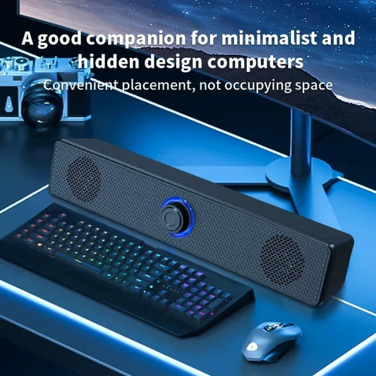 Wireless Bluetooth and PC Soundbar Wired Speaker USB Powered Soundbar for TV Pc Laptop Gaming Home Theater Surround Audio System - Merit Sell
