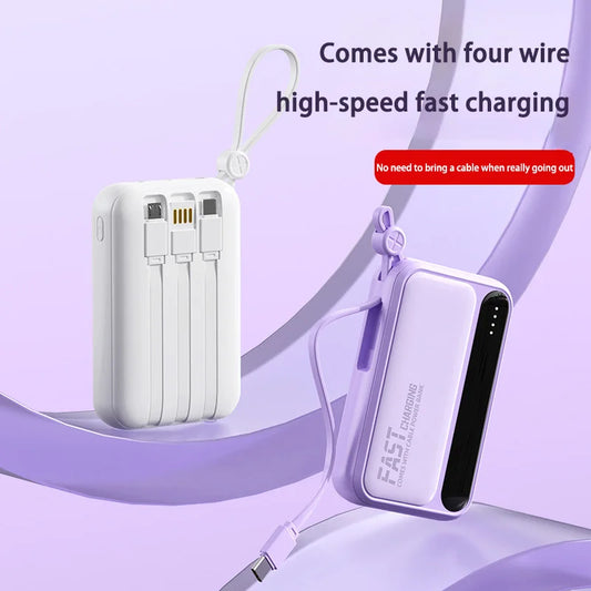 Xiaomi 100000mAh Large Capacity Power Bank Portable fast charging power bank with built-in 4 Cables Battery For IPhone Samsung - Merit Sell