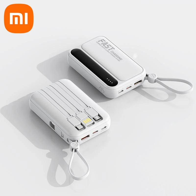 Xiaomi 100000mAh Large Capacity Power Bank Portable fast charging power bank with built-in 4 Cables Battery For IPhone Samsung - Merit Sell