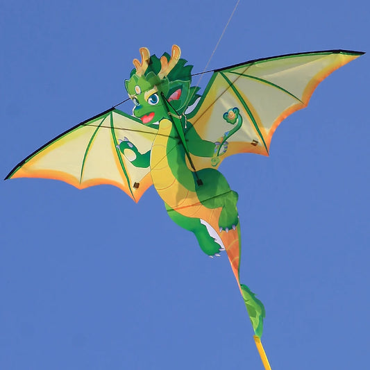 Yongjian Green Chinese Dragon Kite Upgraded Hot Cut Craft Cartoon Kite Suitable for Beginners With 50m kite string - Merit Sell