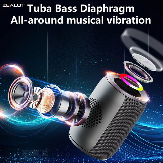 Zealot S32 Pro 15W Wireless Speakers, Featuring Wireless Connectivity,a 3600Mah Battery for 12 Hours of Loud Stereo Playtime. - Merit Sell