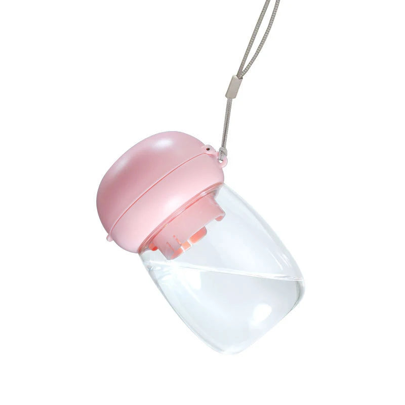 Merit Sell pink food grade pet water dispenser with clear water container and hanging strap