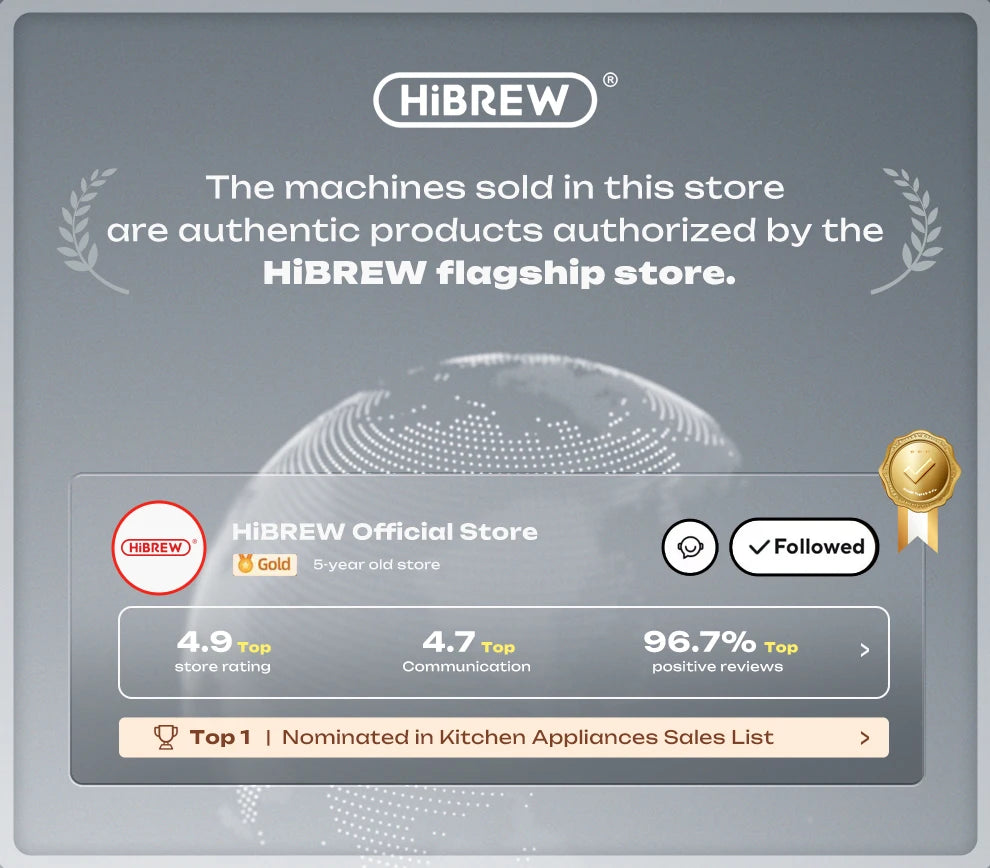 Merit Sell HiBREW Adjustable Temperature Espresso Machine - Merit Sell