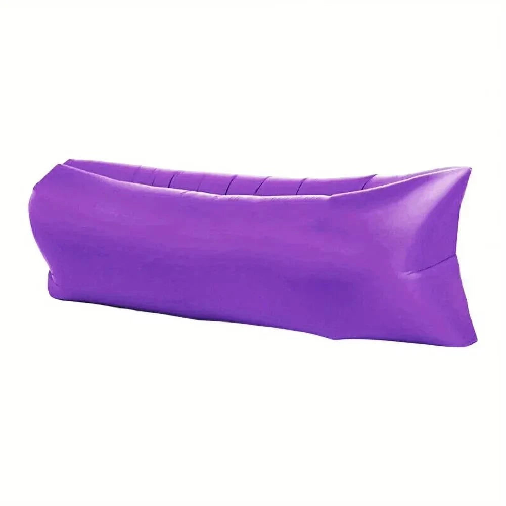 Purple inflatable lazy sofa bed by Merit Sell designed for portable and comfortable lounging