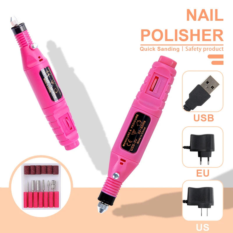 54W nail lamp gel polish kit pink electric nail polisher with USB and adapter plugs from Merit Sell